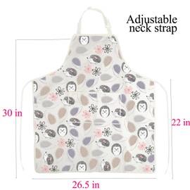 BNQL Hedgehog Apron with Pockets Hedgehog Gifts hedgehog lover gifts Hedgehog Gardening Apron Hedgehog Cooking Waterproof Apron