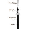 UIALECG Graduation Single Color Tassel with Date Drop 2025(Black Tassel,Silver