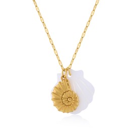 Z ZACHÉ Summer Beach Necklace for Women Waterproof Conch Necklace Natural Seashell Pendant Stainless Steel Sea Jewelry