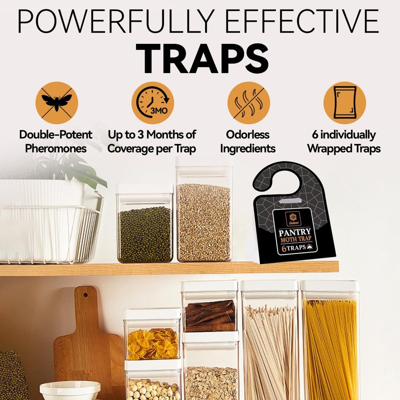 GIDEAL Pantry Moth Trap with Pheromones Prime for House Kitchen