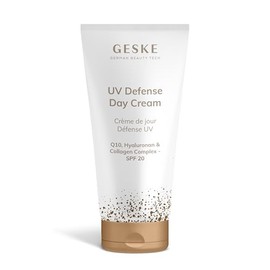 GESKE | Crema de día de UV Defense | FPS 20 | Crema facial Q10 | con colágeno | Crema antiarrugas | Crema hidratante para la piel | Fórmula vegana | complementa los dispositivos GESKE SmartAppGuided™