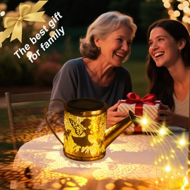 Solar Garden Fairy Watering Can Lights Outdoor IP65 Waterproof Watering Can Hanging Lanterns Garden Decor, Solar Powered LED Patio Yard Pathway Lights Fairy Gardening Gifts for Mom Women Birthday