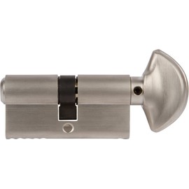 Rockwell 360 Degree Solid Brass Euro Profile Cylinder in Brushed Nickel Finish for 1-3/4" Thick Door (63mm), Durable Commercial & Residential, Door Hardware, Door Handles, Locks