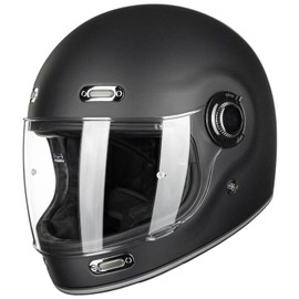 ILM Full Face Motorcycle Helmet Retro for Adult with Visor Vintage Helmets for Cruisers Scooters Mopeds Pinlock Compatible DOT Model Z503(Matte Black, Large)
