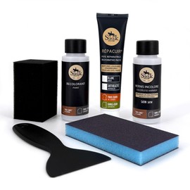 Sofolk Leather Renovation Kit - 21 Colours Available: Repair + leather dye + varnish for faking or repairing car seats, chairs, saddles, jackets, shoes etc.