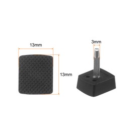 HARFINGTON 5 Pairs TPU Kitten Heel Tips Shoes Replacement Tap Caps for Women, 3mm Pin, 13mm Square Heel Repair Caps, Black