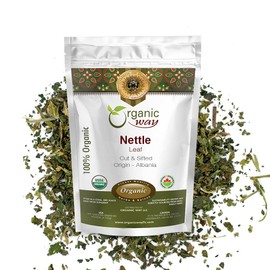 Organic Way Stinging Nettle Leaf Cut & Sifted (Urtica dioica) - Herbal Tea | European Wild-Harvest | Kosher Certified | Vegan, Non GMO & Gluten Free | USDA Certified | Origin - Albania (8 Oz)