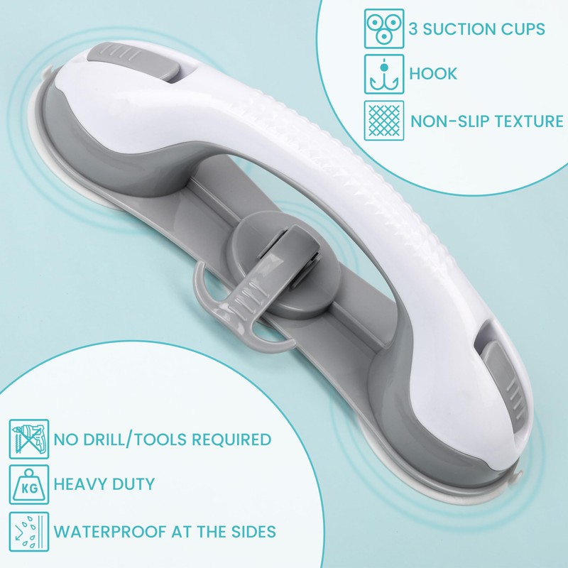 Belle Vous 2 Pack of Handicap Grab Bar Rails with