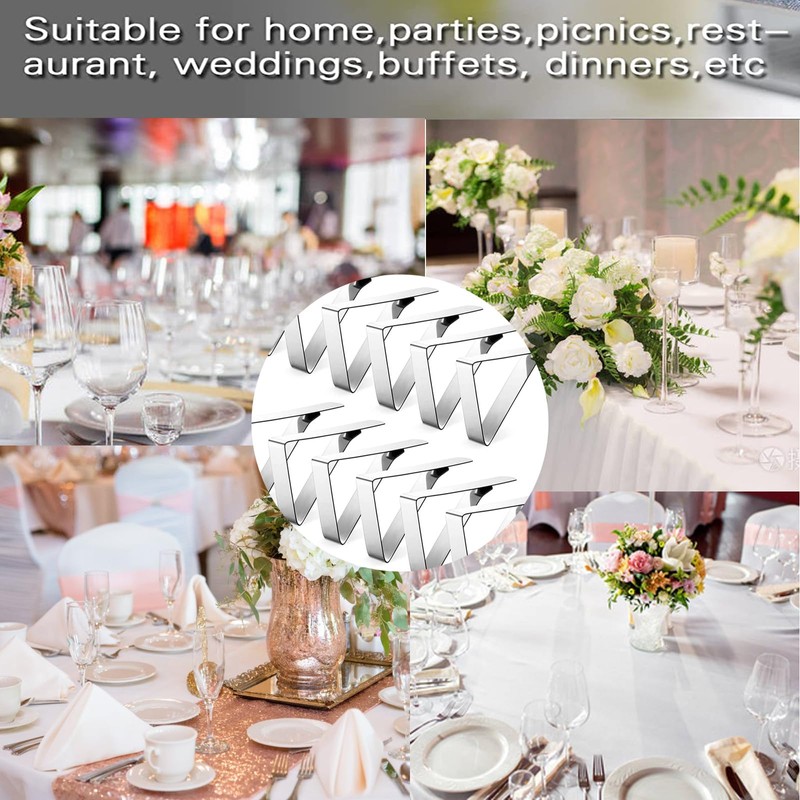 12 Pcs Tablecloth Clips,Stainless Steel Triangular Picnic Table Clips for