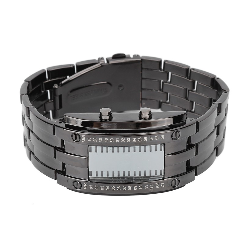 LED Watch Unique Binary Time Mode Display Convex Arc Structure