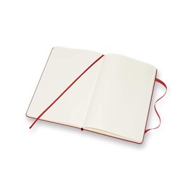 Moleskine Classic Plain Paper Notebook, Hard Cover and Elastic Closure Journal, Color Scarlet Red, Size Large 13 x 21 cm, 240 Pages