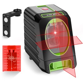 Huepar M-BOX-1R 2-Line Laser Marker, Red Cross-Line Laser, High Precision, Mini Shape, Convenient to Carry, Storage Bag Included, L-Shaped Mount