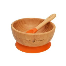 Just Bamboo ® Baby and Toddler Suction Bowl Set for Feeding and Weaning | Outstanding Suction | Bamboo Baby Suction Bowls with Matching Spoon Set from 6 Months