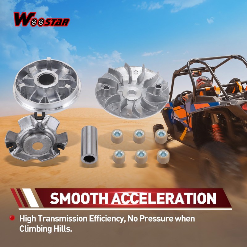 WOOSTAR Complete Variator Roller Assembly Replacement for 4 Stroke GY6