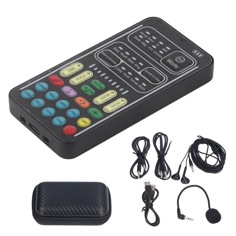 I9 Voice Changer Set Multifunction Portable Recording Mini Sound Card