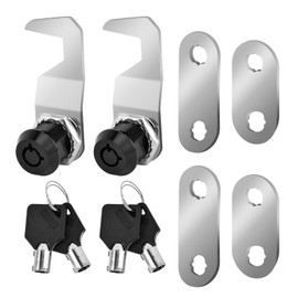 1set/2set Tool Box Lock with Keys, 5/8 Inch Theft Proof Cabinet Cam Lock Keyed Alike, Hook Cam, Universal Tool Box Lock for RV Storage Compartment Door Tool Cart Mailbox Lock(2 Pack)