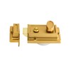 QWORK Night Latch Deadbolt Rim Lock with Key Gold Finish