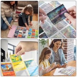 720 Pockets Trading Card Sleeves 67 x 93 mm Empty Scrapbook Transparent Scrapbook Card Sleeves Card Sleeves for Photocard Game Anime Basketball Football Baseball Visits Cards - 40 Sheets