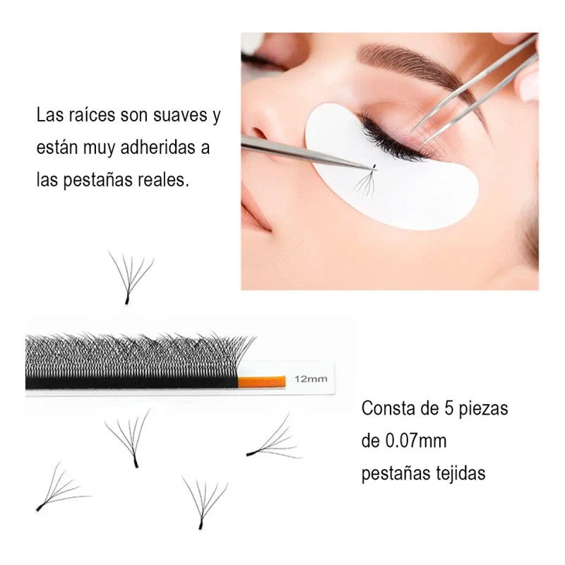 Nagaraku Extensiones De Pestañas 5d W Shape 8-15mm Mix