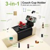 aisongdong Couch Cup Holder,Bamboo Couch Arm Tray with 360° Rotating