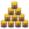 Fanchu Pack of 10 Cream Containers, Amber Glass Empty Cream