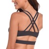 RELLECIGA Women's Anthracite Scoop Neck Strappy Cutout Sport Bra Fitness