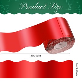 Ecally 65.6 ft Scalloped Bulletin Board Borders Classroom Shine Decorative Scalloped Bulletin Board Trim Borders Decorations for School Classroom Home Decor(Red)