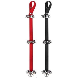 2 Pack Dog Doorbells for Potty Training, 7 Extra Large Loud 1.4 Door Bells, Durable Adjustable Strap Potty Bells for Dog Knob, Housebreaking, Ring to Go Outside Puppy Pet Supplies (Black+RED)