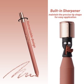 YES.EYE DO Nude Brown Lip Liner with Sharpener, Light Brown Lipliner Crayon with Creamy Smooth Texture, Retractable Matte Lipstick Pencil for Lip Defination, Waterproof, Long Lasting, Classic Nude
