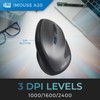Adesso iMouse A20 Ergonomic Wireless Mouse, 1000/1600/2400 DPI, Vertical Design,