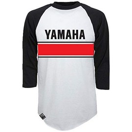 Factory Effex 17-87236 'YAMAHA' Vintage Raglan Baseball Shirt (White/Black, X-Large)