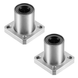 sourcing map Linear Ball Bearings LMK12UU with Square Flange, 12 mm Bore Diameter 21 mm Outer Diameter 30 mm Length Pack of 2