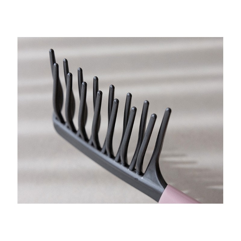 Weshin Rubber Grip Double Curve Brush for Wavy Hair, Pink,
