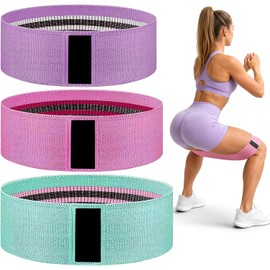 Bandas de Resistencia de Tela Antideslizantes, 3 Niveles de Resistencia Bandas Elasticas de Fitness, Banda de Ejercicios de Cadera para la tonificación de Caderas para Yoga Pilate Crossfit