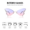 Yivaiks Purple Butterfly Sunglasses for Women Summer Rhinestone Sunglasses Birthday