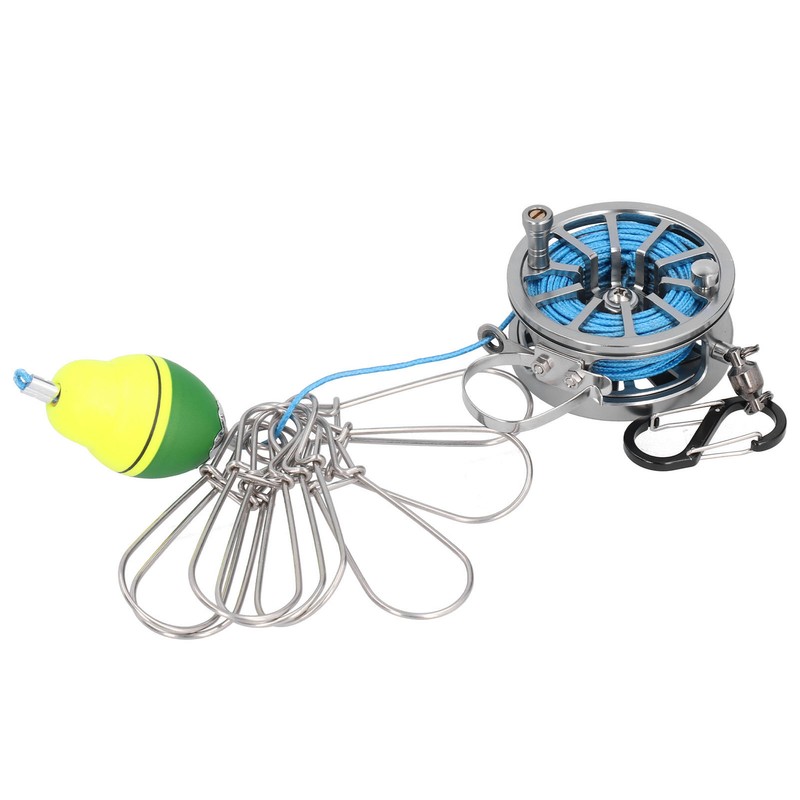Stretch Fish Lock Raft with Reel Boat Fishing Stainless Steel