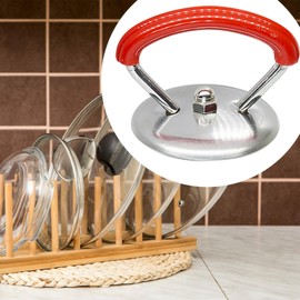 Colcolo Crock Pot Lid Handle Replacement Pan Lid Holding Knob Grip, Sturdy Fixed Handle Pan Lid Knobs for Skillets Saucepan Casserole, Red