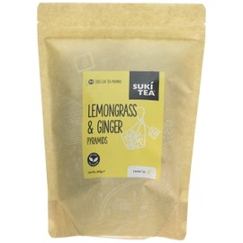 Suki Tea Lemongrass & Ginger - Pack of 15 Pyramid Tea Bags - Lemon, Mint, Spice - Caffeine Free -Great Taste - Brews in 3-6 Minutes