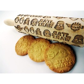 STAR ROLLING PIN WOODEN EMBOSSING ROLLING PIN for homemade cookies