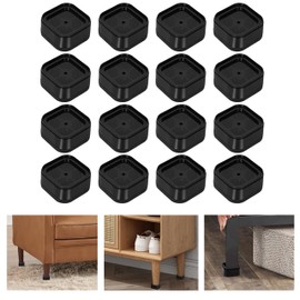 16 Pack Furniture Risers,Washing Machine Raised Feet,Washing Machine Foot Mat,Household Anti-Vibration Anti-Slip Mat,Square Stackable Bed Risers Lift Height 1, 2 or 3 Inch