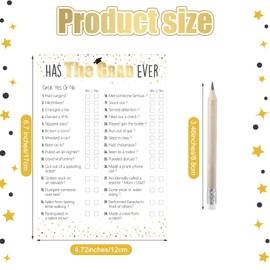 Outus 100 Pcs 2024 Graduation Party Game Cards with 20 Pcs Pencils Who Knows the Graduate Best Games Graduation Party Activities for Middle, Senior School and College