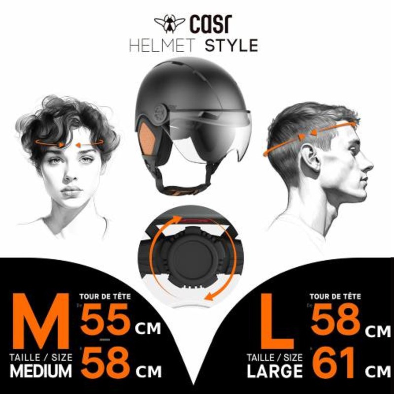 CASR Casque de Protection Gris Taille M Protective Helmet, Grey,