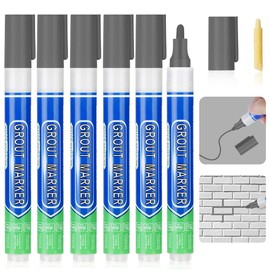 Flintronic Grout Pen, Grout for Easy Use, Grout Pen with Replacement Tip, Joint Pen in Tones Cementary Joints, Joint Repair Marker for Tiles (6 Pieces, Dark Grey)