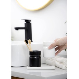 Nucookery 2.75" Ceramic Kids Toothbrush Holders for Bathrooms, Electric Toothbrush Holders for Kids, White