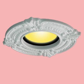 White Ceiling Medallion Urethane Recessed Trim Rosette 6" ID X 10" OD | Renovator's Supply
