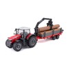 Bburago B18-31659 10CM Massey FERGUSSON 8740S Tractor with Log Trailer,