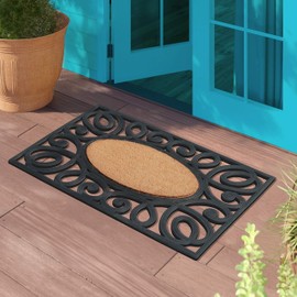 A1HC Natural Coir and Rubber Door Mat, 23x38 Thick Durable Doormats for Indoor Outdoor Entrance, Heavy Duty, Thin Profile Door Mat, Easy to Clean, Long Lasting, Front Door Entry Doormat