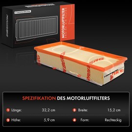 Frankberg 1 x Engine Air Filter Diesel Compatible with C5 II RC C5 II Break RE C5 III RD C5 III Break RW C5 Box/Estate RE 407 6D 407 Coupe 6C 407 SW 6D Replace# 1444EH