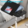 Tilting Overbed Table with Wheels, Height Adjustable Bedside Desk (23.6"