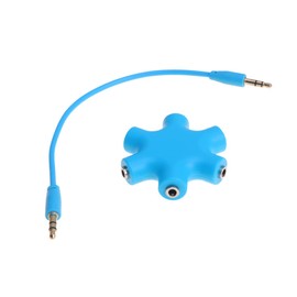 FELTECHELECTR 5-Way Headphone Splitter 3.5mm Audio Adapter 6 Port Earphone Splitter for Headphones Phone Music Player Random Color